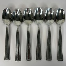 Set of 6 Pfaltzgraff Miranda Glossy Soup Spoons – 8&quot; Beaded, Square Handle - $51.43