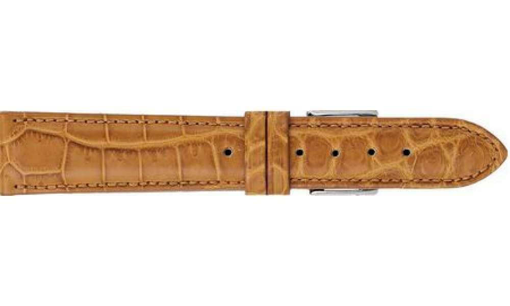 Primary image for Genuine Louisiana Alligator Matte Padded Stitched Tan Watch Strap