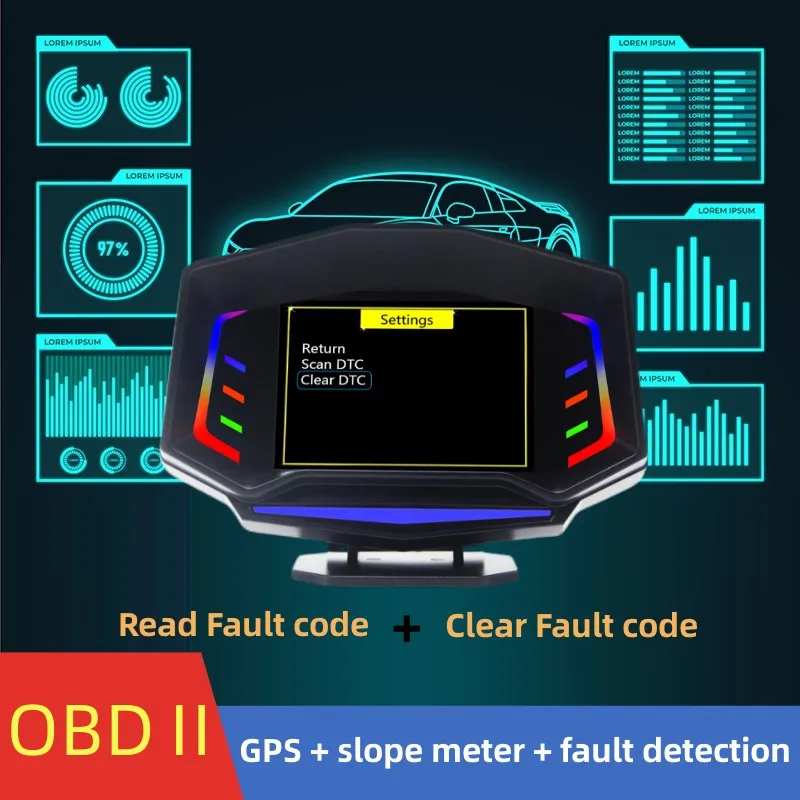 AP8 HUD Head-up Display OBD2 GPS Intelligent Instrument Applicable To Most Cars - £63.61 GBP