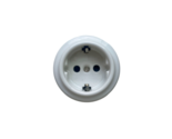 Porcelain Surface Mounted German Schuko Socket White Diameter 2.5&quot; OLDE ... - £20.18 GBP