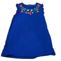 Mini Boden Girls Embroidered Bird &amp; Flower Dress Blue 8-9Y - $19.20