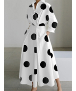 Autumn Dress Long Sleeve Dot Print Elegant Maxi Dresses For Women 2023 W... - £39.83 GBP+