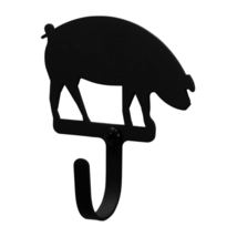Village Wrought Iron Pig Wall Hook Decorative Small - £14.73 GBP