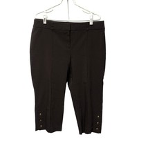 Style and Co Brown Stretch Capri Womens Size 16 Button Accents Pants Casual - $17.63