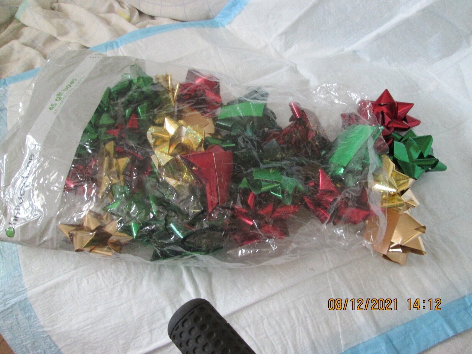 Christmas Bows, Peel &amp; Stick, Assorted Colors 36 in bag - $3.00