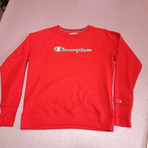 Champion Sweater Adult Small Red Crew Neck Casual Long Sleeve Sweatshirt - $12.62