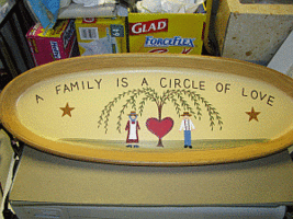   Wood Plate  XP4  - A Family is a circle of Love   - £10.18 GBP