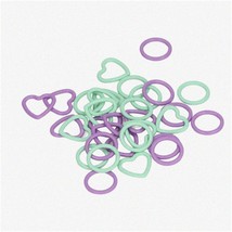 Colorful Heart Knit Locks: 32Pcs Green Purple Stitch Markers Set for Crochet &amp; K - £22.89 GBP