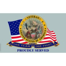 Patriotic American Veteran Proudly Served Flag (3ft x 5ft) - £26.54 GBP