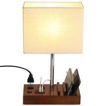 Usb Table Lamp, Multi-Functional Bedside Desk Lamp With 2 Ac Outlets, 3 Usb Char - £51.95 GBP