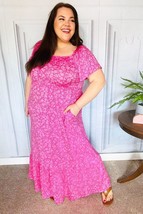 Perfectly You Fuchsia Ditzy Floral Fit &amp; Flare Maxi Dress - £23.59 GBP