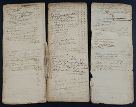 1784 antique LEDGER woodstock ct BLACKSMITH and RUM handwritten 16pgs - £175.18 GBP