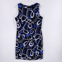 Dressbarn Blue Abstract Swirl Print Sleeveless Sheath Dress Women&#39;s Size 10 - $17.09