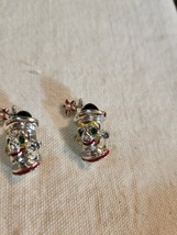 Vtg Pair of Girl Clowns W/ Hat &amp; Flower Silver Tone Rhinestone Eyes Broo... - $20.45 CAD