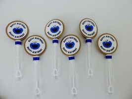 Cookie Monster. Happy Birthday Bubble Wands Party Favor SET OF 10 - £7.00 GBP