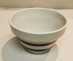 R. R. P. Co. Roseville Ohio 7&quot;D Mixing Bowl Blue Double Ring USA - £11.62 GBP