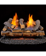 Ventless Dual Fuel Gas Log Set  24 In Stacked Remote Control Berkshire S... - €371,84 EUR
