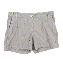 Crown &amp; Ivy Women&#39;s 12 Embroidered Lemons B&amp;W Striped Chino Shorts Prepp... - $21.29