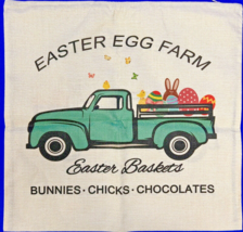 Set of 4 - Pillow Covers w/Zipper Easter Bunnies/Rabbit/Farm Truck/Floral 16x16 - £10.16 GBP