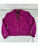 Vintage Louis Feraud Gold Button Lined Hot Pink Size 10 Blazer West Germ... - $38.60