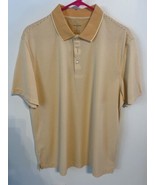 Polo Shirt Van Heusen Men’s Size Large Short Sleeve Yellow/white Stripe ... - $15.45 CAD