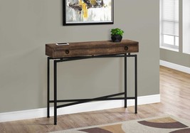 43" Brown And Black Cross Leg Console Table - $8,109.42 MXN