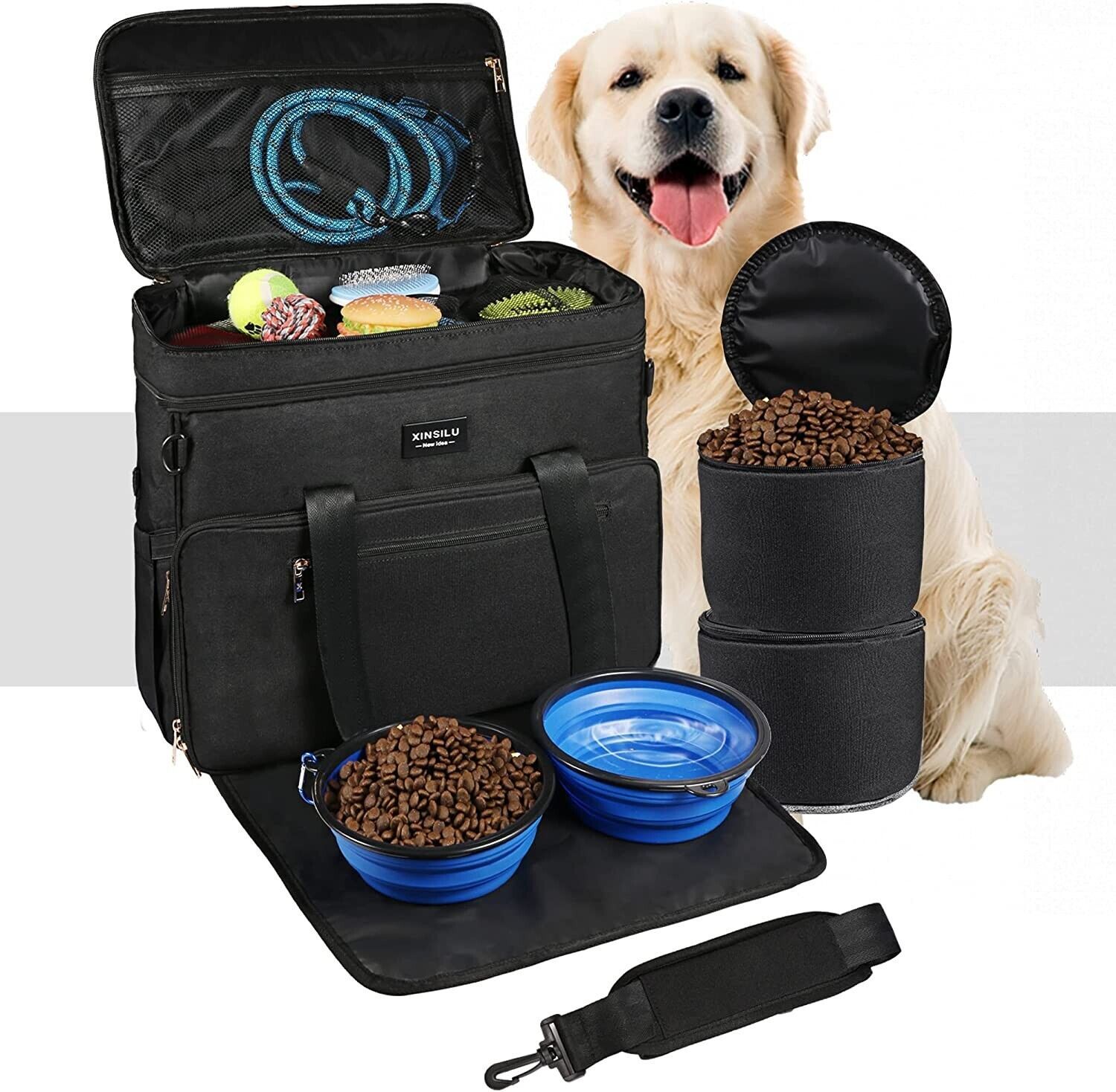 Dog Travel Bag Pet Owner Multi-Use Dog Outdoor Bag Airplane Approved Black - $33.25