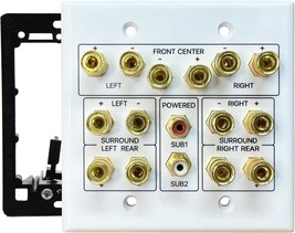 Speaker Wall Plate, 7.2 Home Theater Wall Plate, 2 Rca Wall Plate, Gold ... - $33.99