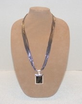 Vintage Jay King Dtr Sterling Silver Gemstone Slider Pendant With Necklace Guc - $90.99