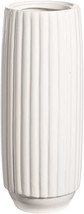 Weidilidu 10.5Inch White Modern Ceramic Vase Vertical Bar Round, White 647 - £25.57 GBP