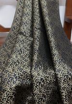 Indian Banarasi Brocade fabric Black &amp; Gold Fabric Wedding Dress Fabric -NF186 - £5.98 GBP+