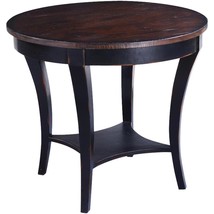 Side Table Round Blackwash Finish Rustic Pecan Solid Wood, Tier, Tapered Legs - £822.38 GBP