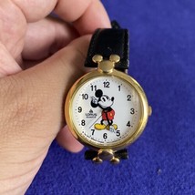 Vintage Disney Lorus Mickey Mouse Unisex Watch w/ Leather Band - Needs Battery - £16.30 GBP