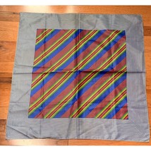 Vintage Striped &amp; Geometric Silk-Like Polyester Scarf Water Repellent - $11.57