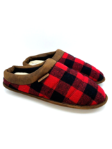 Dearfoams Men Asher Quilted Clog Slipper - Red Plaid,  Large US 11-12 - $18.66