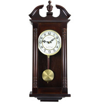 Bedford Clock Collection 27.5 Inch Cherry Oak Wall Clock - £120.76 GBP