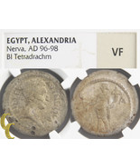 96-98 Nerva Billon Tetradrachm (VF NGC) Roman Egypt Alexandria Dikaiosyn... - $757.79 CAD