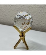 Crystal Prism Sphere 5 Inch Around Very Fine Crystal With Gold Tone Stand - $38.47 CAD