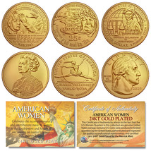 2023 24K Gold Plated American Women Quarters 5-Coin Genuine Us Mint Full Set - £12.59 GBP