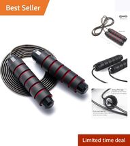 Durable Alloy Steel Jump Rope with Comfortable Foam Handles - Family Fri... - $9.85