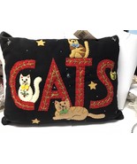 Seasons Designs black Christmas pillow with insert Cat A 15 1/2” x 11 1/2” - $667.29 MXN