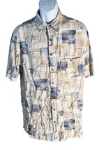 BATIK BAY Men&#39;s Short Sleeve Button Down Rayon Shirt Multi-Colored LT - £10.82 GBP