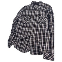 Vince Men Shirt Long Sleeve Button Up Long Sleeve Plaid 100% Cotton Large L - £23.66 GBP