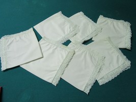 LINEN NAPKINS SETS PINK-RED / WHITE LACED BORDER PICK 1 SET - $25.99