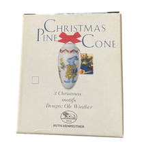Weihnachts Zapfen Ornament Christmas Pine Cone Ole Winter Porcelain Cat Motif - £11.67 GBP