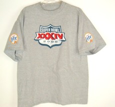 Vtg T-shirt MILLER LITE SUPER BOWL XXXIV (2000) XL GRAY TEE SHIRT - $14.84