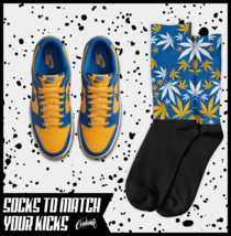 LEAF Socks for Dunk Low UCLA Blue Jay University Gold Yellow Michigan Shirt 1 - £16.18 GBP