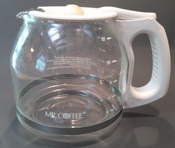 MR. COFFEE 12 Cup Glass Replacement Coffee Pot Carafe Decanter White Handle - £7.73 GBP