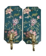 Dynasty by Heygill and H.F.P. Macau Handpainted Floral Sconces Candle Ho... - $64.96 CAD