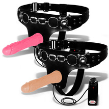 LeLuv Vibrating Strap-On 7.75 Inch Dong with an Adjustable Harness - £17.47 GBP+